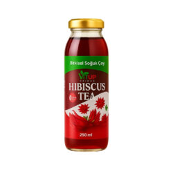 Hibiscus Ice Tea – Şekersiz Bitkisel Soğuk Çay – 250 ml X 12'li Paket (CAM ŞİŞELİ)